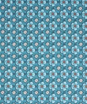 Lyseblå blomster på blå - Patchwork - Eyelike Fabrics