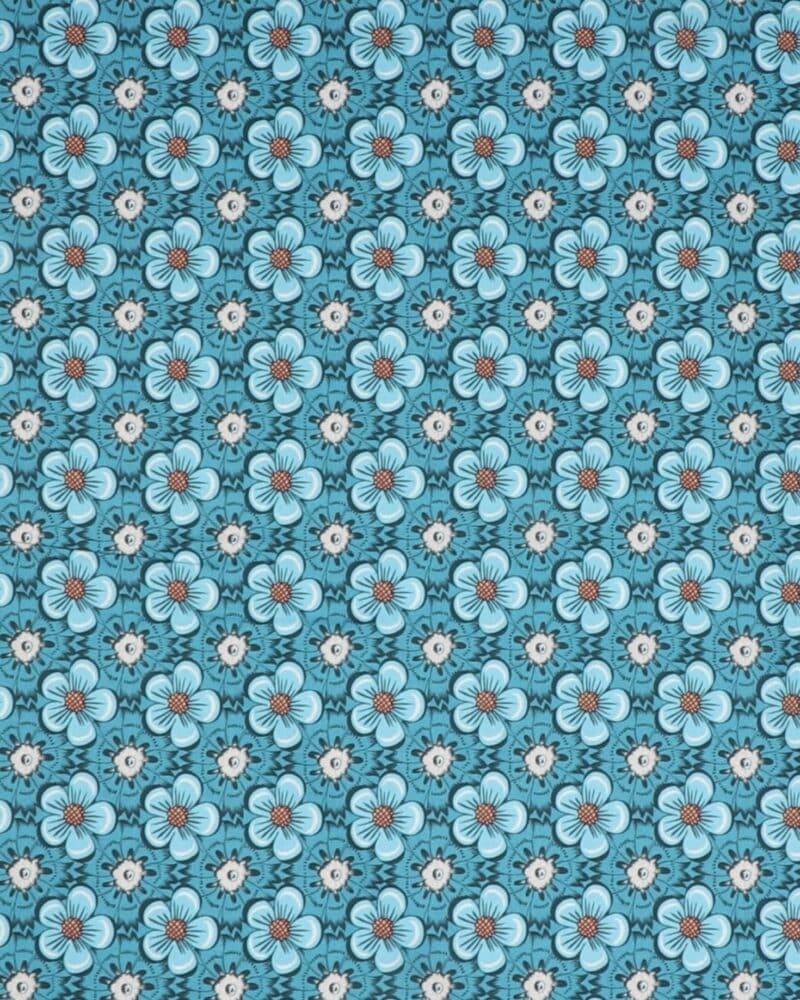 Lyseblå blomster på blå - Patchwork - Eyelike Fabrics
