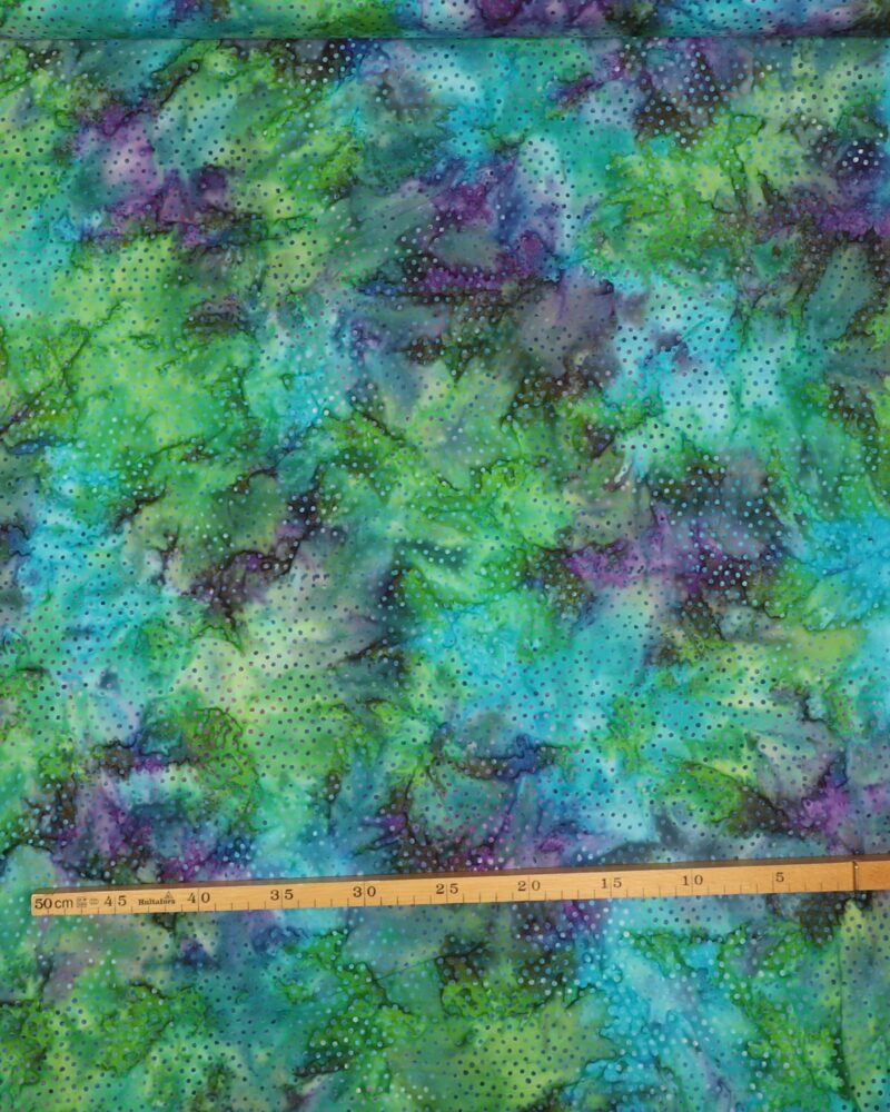 Grønne og lilla nuancer m. prikker - Bali - Eyelike Fabrics