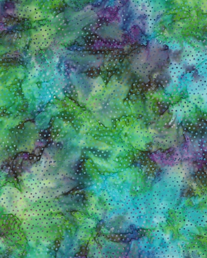 Grønne og lilla nuancer m. prikker - Bali - Eyelike Fabrics