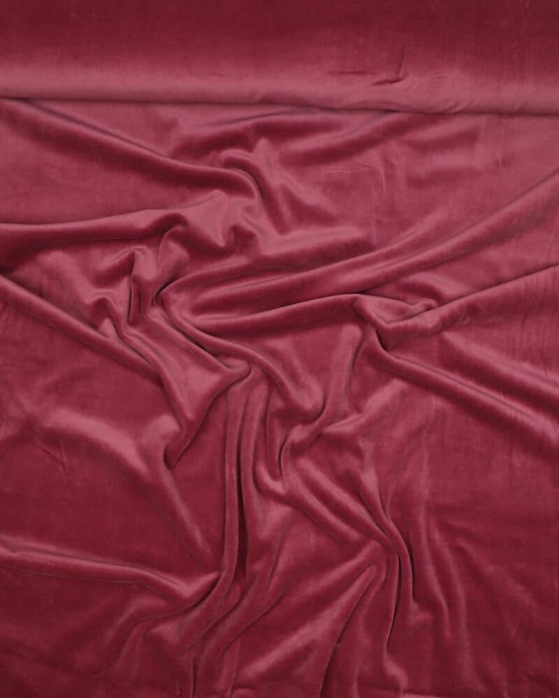 Stræk velour - Mørk gammelrosa - Stoffabrics