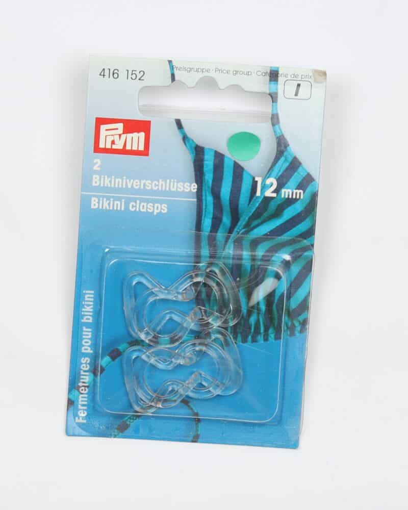 Transparent bikini hægter - 2 stk, 12 mm -