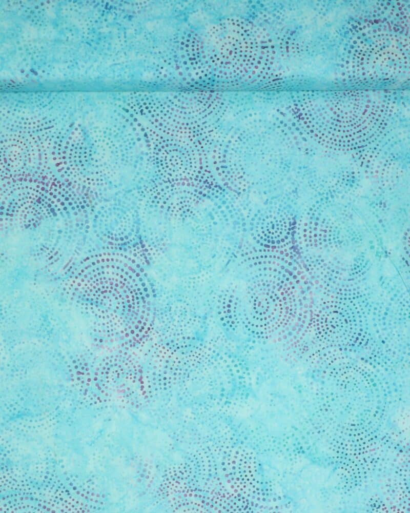 Aqua m. lilla prikker i cirkler - Bali - Eyelike Fabrics