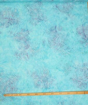 Aqua m. lilla prikker i cirkler - Bali - Eyelike Fabrics