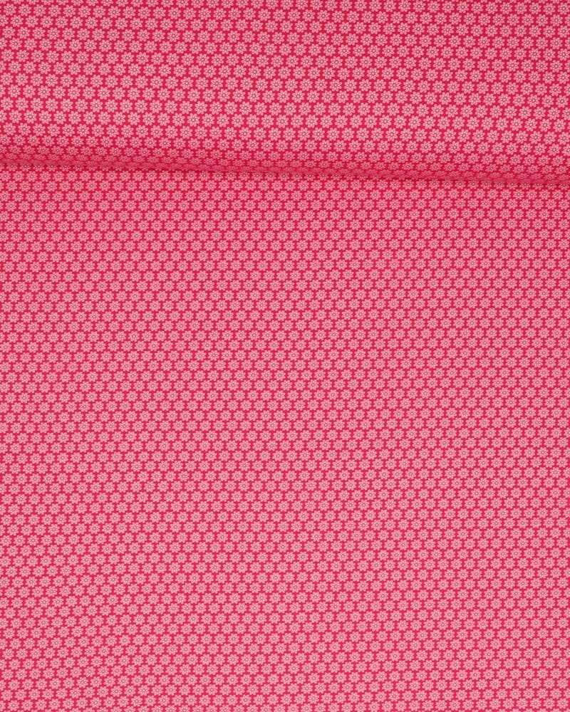 Småt blomstermønster, pink - Jersey - Info mangler
