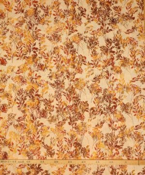 Grene og blade på lys beige bund - Bali - Stoffabrics