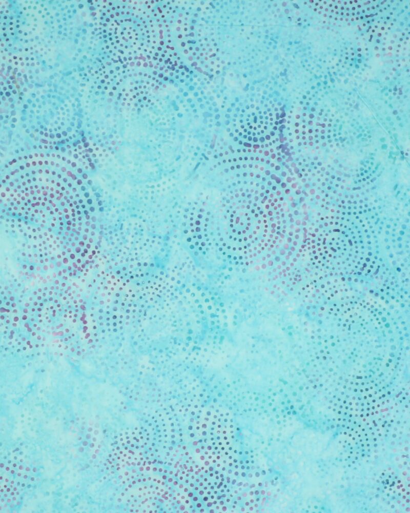 Aqua m. lilla prikker i cirkler - Bali - Eyelike Fabrics