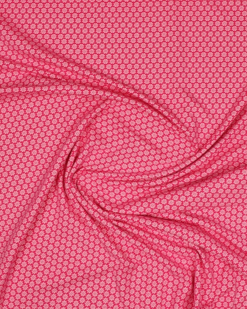 Småt blomstermønster, pink - Jersey - Info mangler
