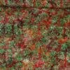 Grønne blomster på rødbrune farver - Bali - Eyelike Fabrics