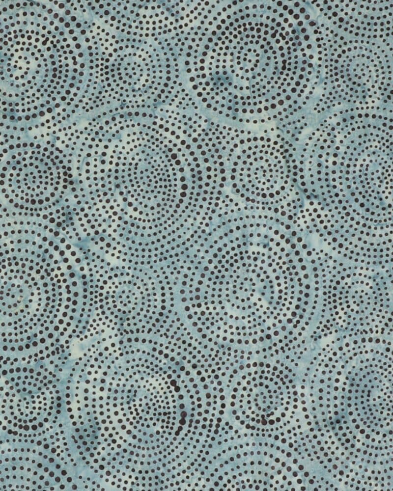 Blå nuancer med cirkelmønster - Bali - Eyelike Fabrics