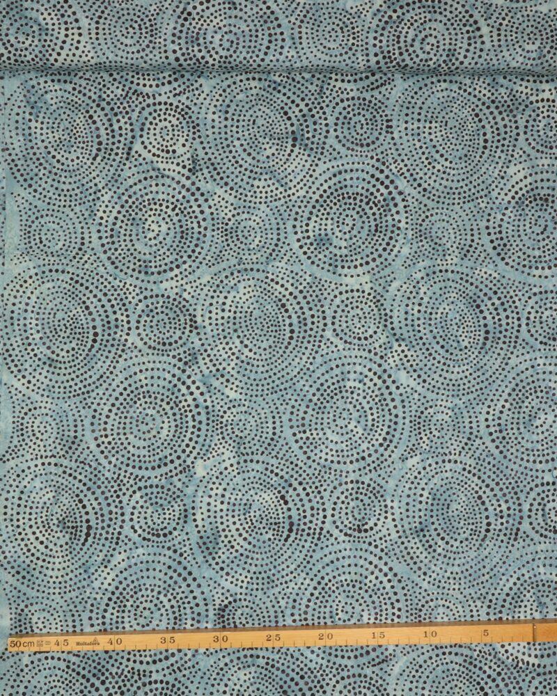 Blå nuancer med cirkelmønster - Bali - Eyelike Fabrics