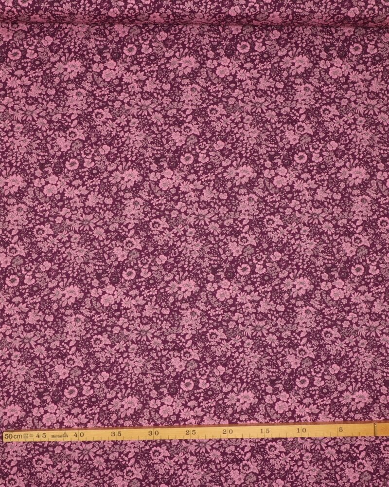 Emily Silhouette Flower, bordeaux/lys pink - Liberty - Liberty Fabrics