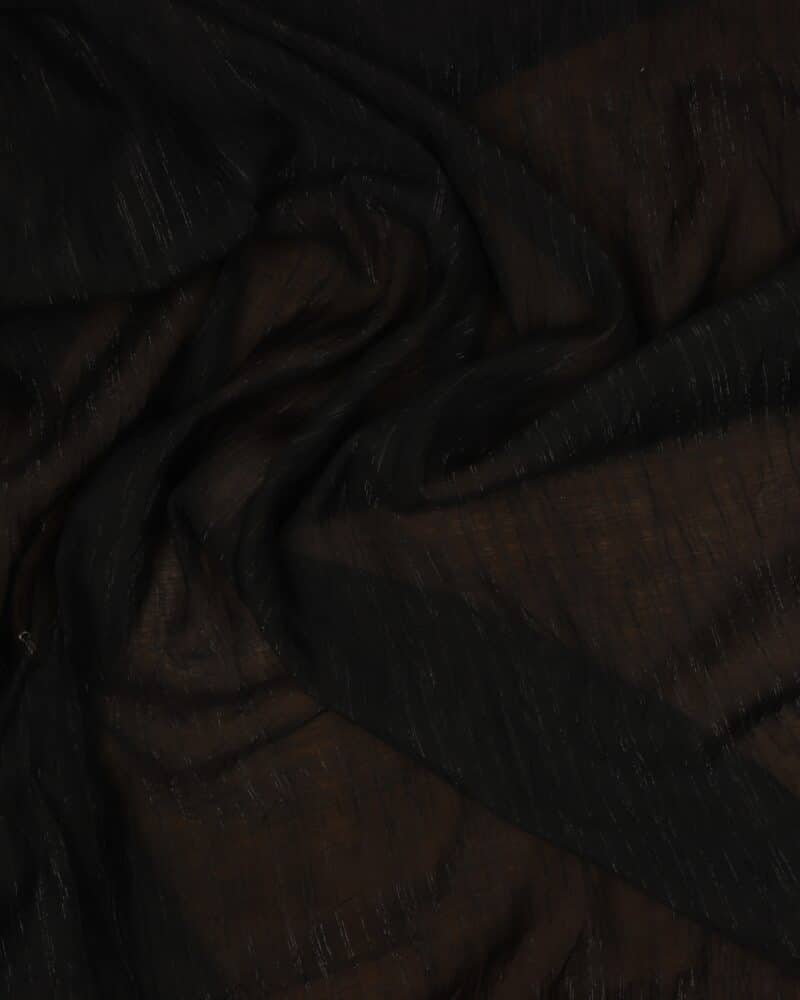 Sort m. glimmertråd - Chiffon, polyester - Info mangler