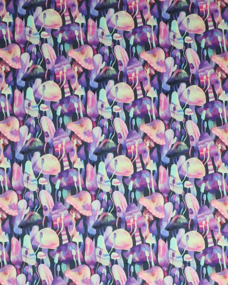Luminous daydream, Svampe på mørkeblå - Patchwork - RJR Fabrics