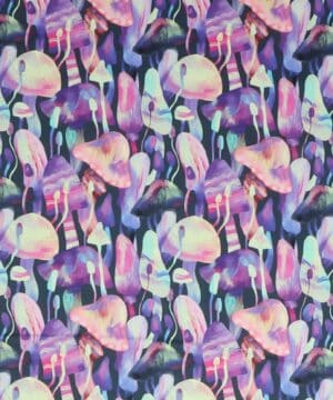 Luminous daydream, Svampe på mørkeblå - Patchwork - RJR Fabrics