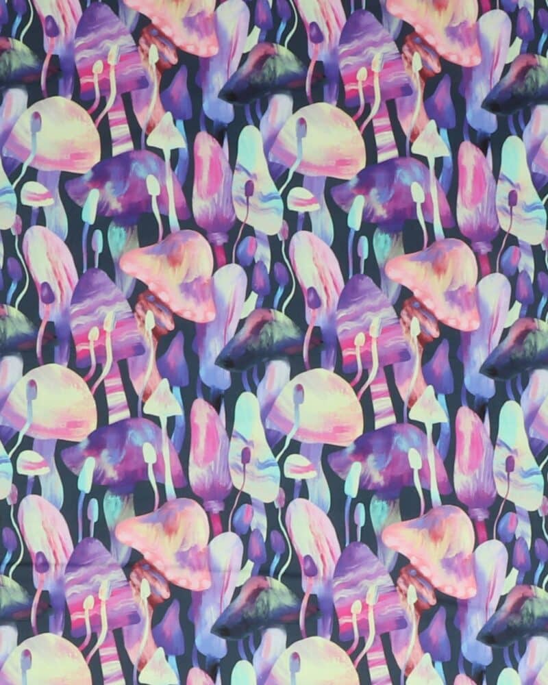 Luminous daydream, Svampe på mørkeblå - Patchwork - RJR Fabrics