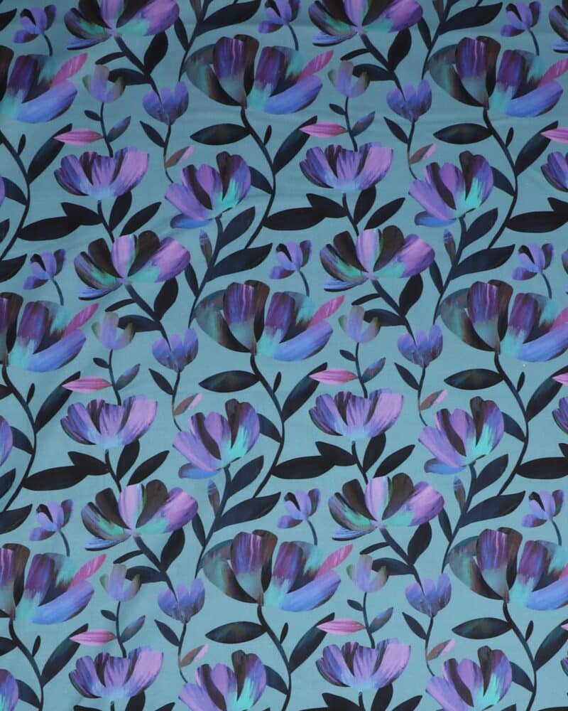 Luminous daydream, blomster på blå - Patchwork - RJR Fabrics