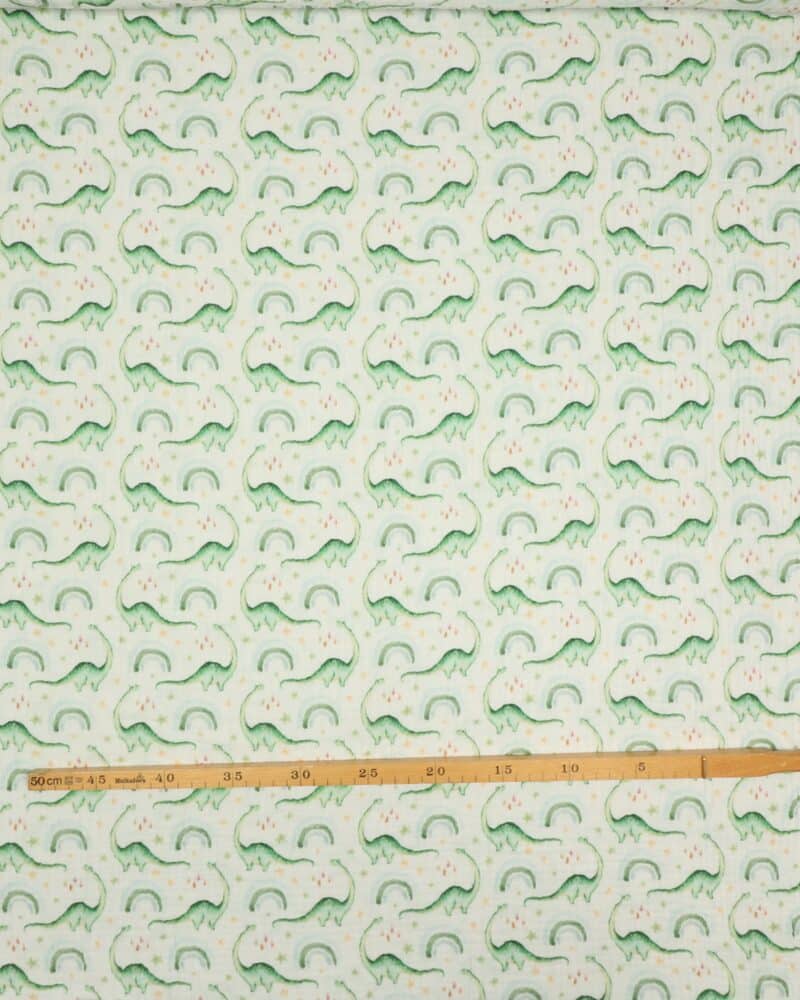 Langhalset dinoer - Double Gauze blestof/musselin stof - Swafing
