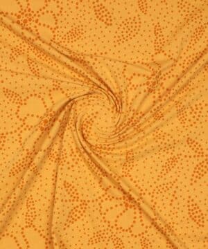 Lys orange med blomster - Bomuldsjersey