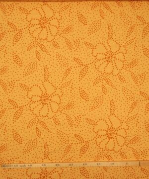 Lys orange med blomster - Bomuldsjersey