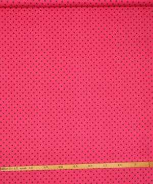 Pink med sort prik - Fløjl