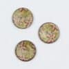 Grøn og brun blomst - 25 mm kokosknap -
