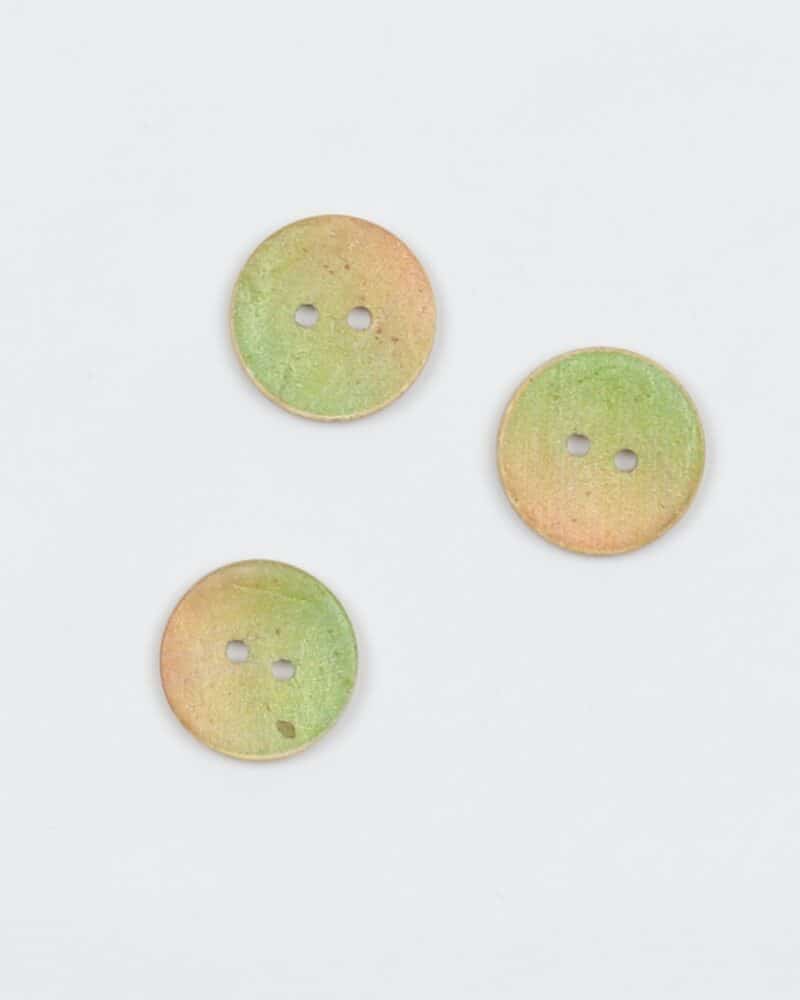 Lime/gule nuancer - 18 mm kokosknap -