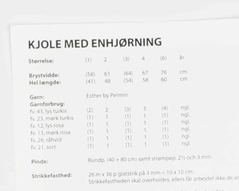 Kjole med enhjørning, str. 1-6 år - Esther by Permin -