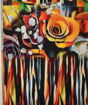 Stor blomst og farverigt mønster - Jersey rapport - Stenzo