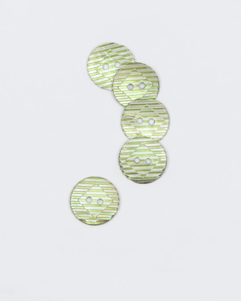 Stribet lys grøn - Perlemor 15 mm -