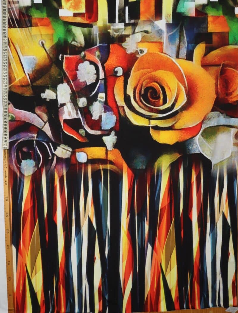 Stor blomst og farverigt mønster - Jersey rapport - Stenzo