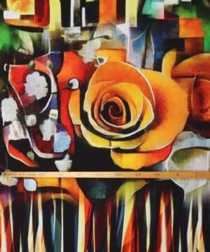 Stor blomst og farverigt mønster - Jersey rapport - Stenzo