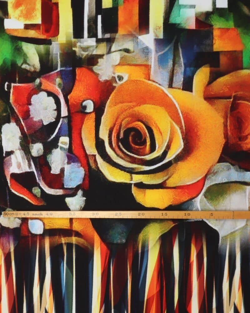 Stor blomst og farverigt mønster - Jersey rapport - Stenzo
