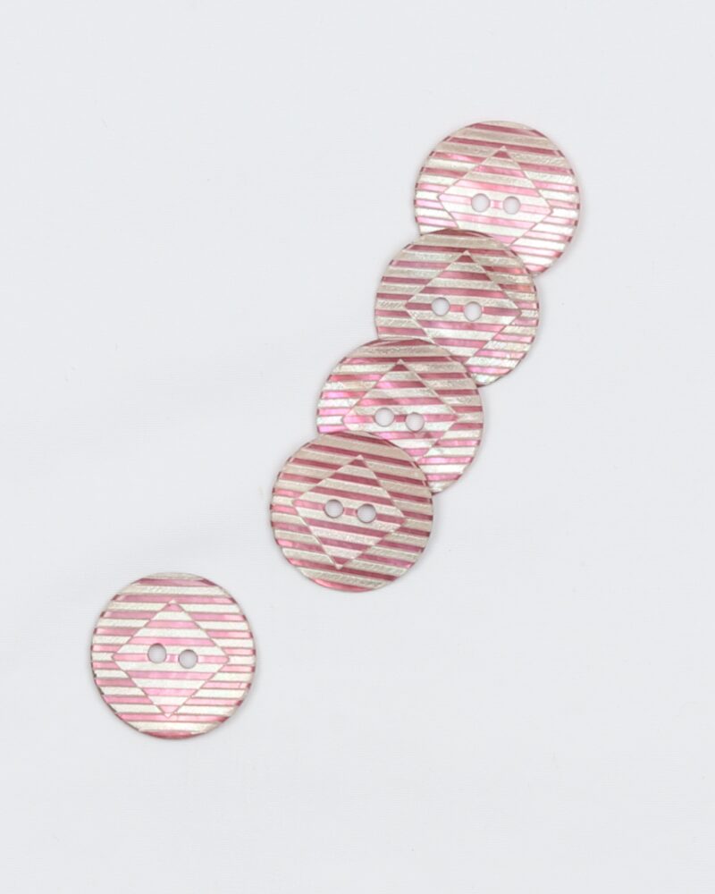 Stribet rosa - Perlemor 18 mm -