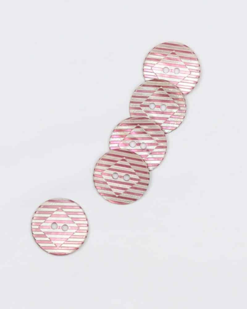 Stribet rosa - Perlemor 18 mm -