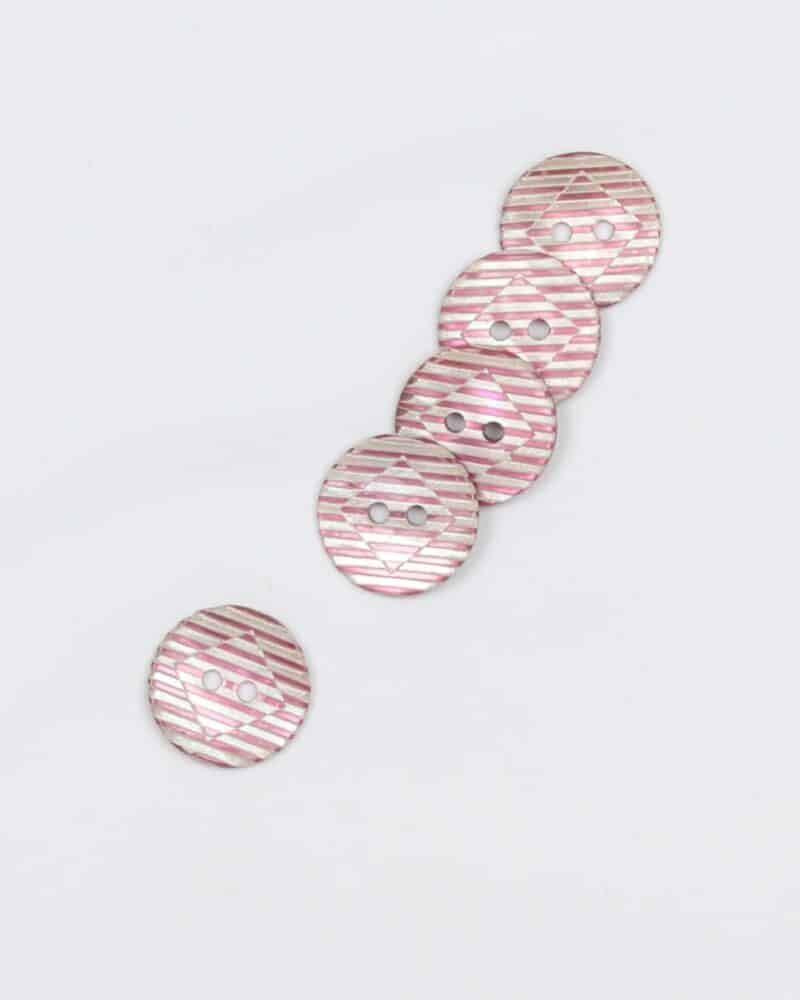 Stribet rosa - Perlemor 15 mm -