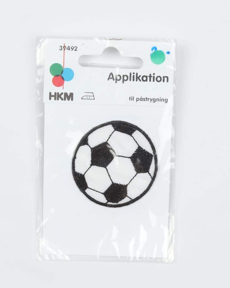 Fodbold sort/hvid, 45 mm - Strygelap -