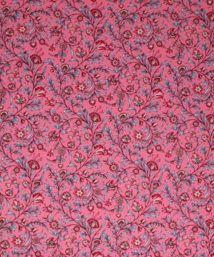 Atelier Glashouwer, rød/blå på pink - Patchwork - Eyelike Fabrics