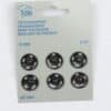 Sorte trykknapper, 6 stk. 15 mm -