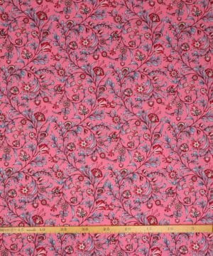 Atelier Glashouwer, rød/blå på pink - Patchwork - Eyelike Fabrics