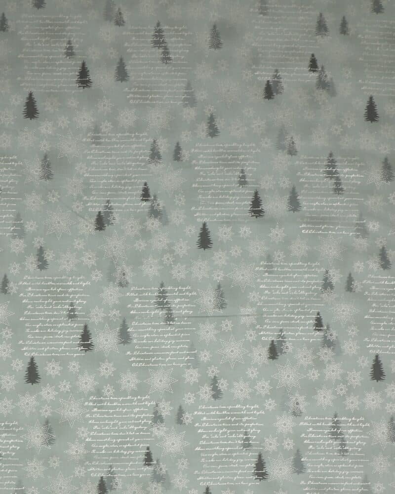 Star Sprinkle, grå med træer - Patchwork - Stoffabrics