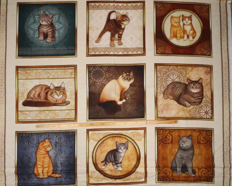 Felicity, 9 motiver med katte og killinger - Patchwork rapport - Quilting Treasures