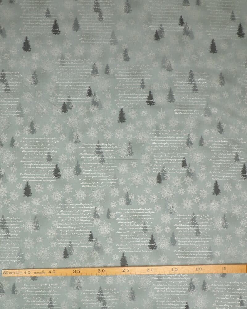 Star Sprinkle, grå med træer - Patchwork - Stoffabrics