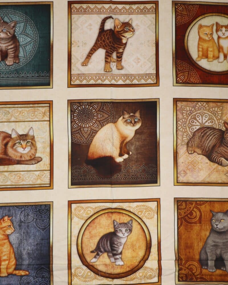Felicity, 9 motiver med katte og killinger - Patchwork rapport - Quilting Treasures