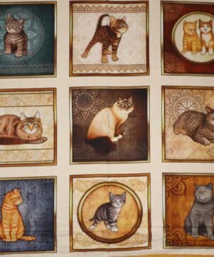 Felicity, 9 motiver med katte og killinger - Patchwork rapport - Quilting Treasures