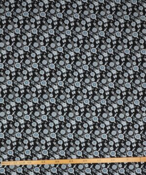 Atelier Glashouwer, lyseblå på sort - Patchwork - Eyelike Fabrics