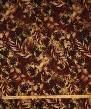 Petit Cristal, brun m. julekugler - Patchwork - Stoffabrics