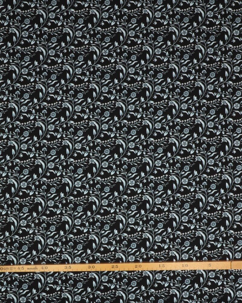 Atelier Glashouwer, lyseblå på sort - Patchwork - Eyelike Fabrics