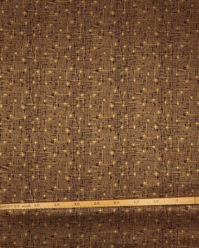 Petit Cristal, brun m. streger og stjerner - Patchwork - Stoffabrics