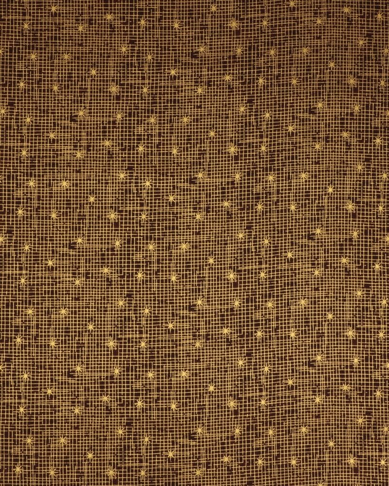 Petit Cristal, brun m. streger og stjerner - Patchwork - Stoffabrics